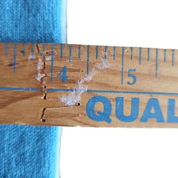 Ann Taylor 100% Cashmere Scarf Soft Blue Cable Knit Fringe Wrap Quiet Luxury - Picture 7 of 16